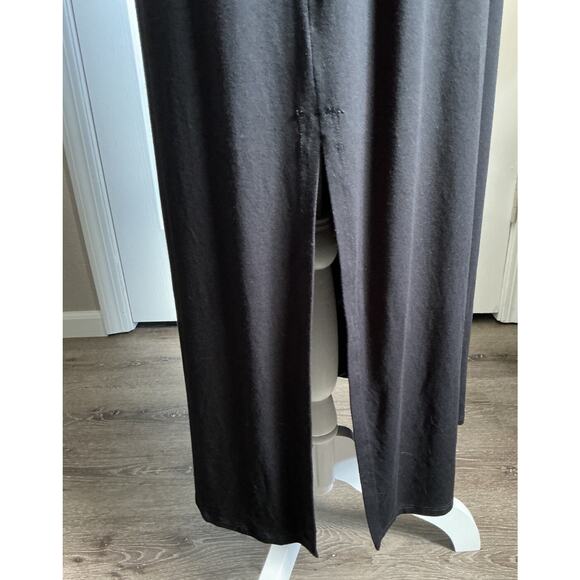 Eileen Fisher Small Black Stretch Jersey Knit Round Neck Dress Small - Picture 5 of 8